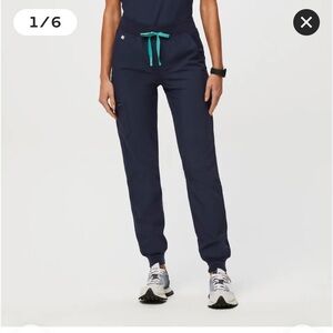 Figs Freex Lined Zamora Navy high waisted Jogger Pants